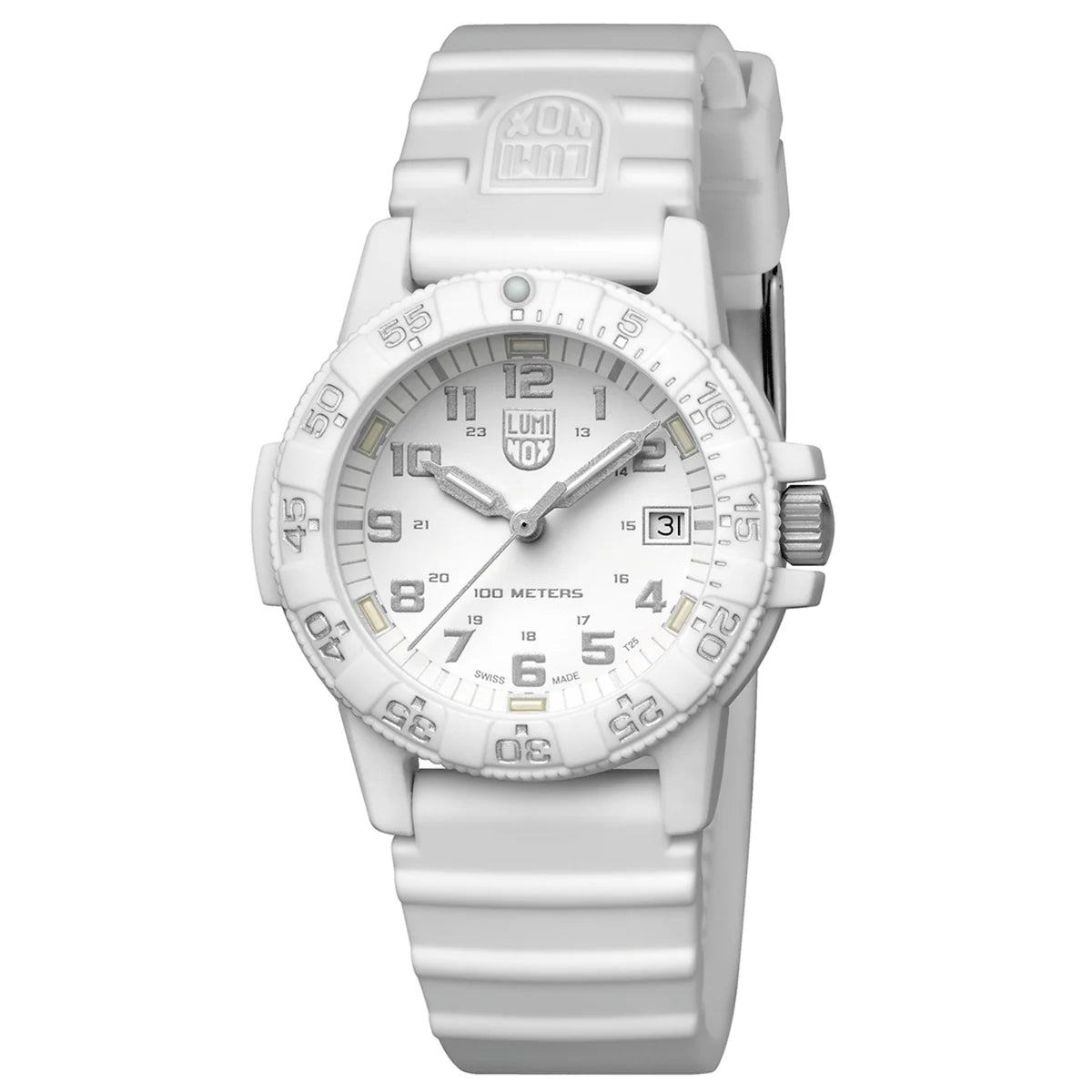 Luminox Leatherback Sea Turtle XS.0307.WO white dial side angled view