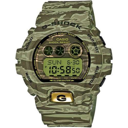 G-Shock GD-X6900TC-8ER camo digital watch with green face and black bezel