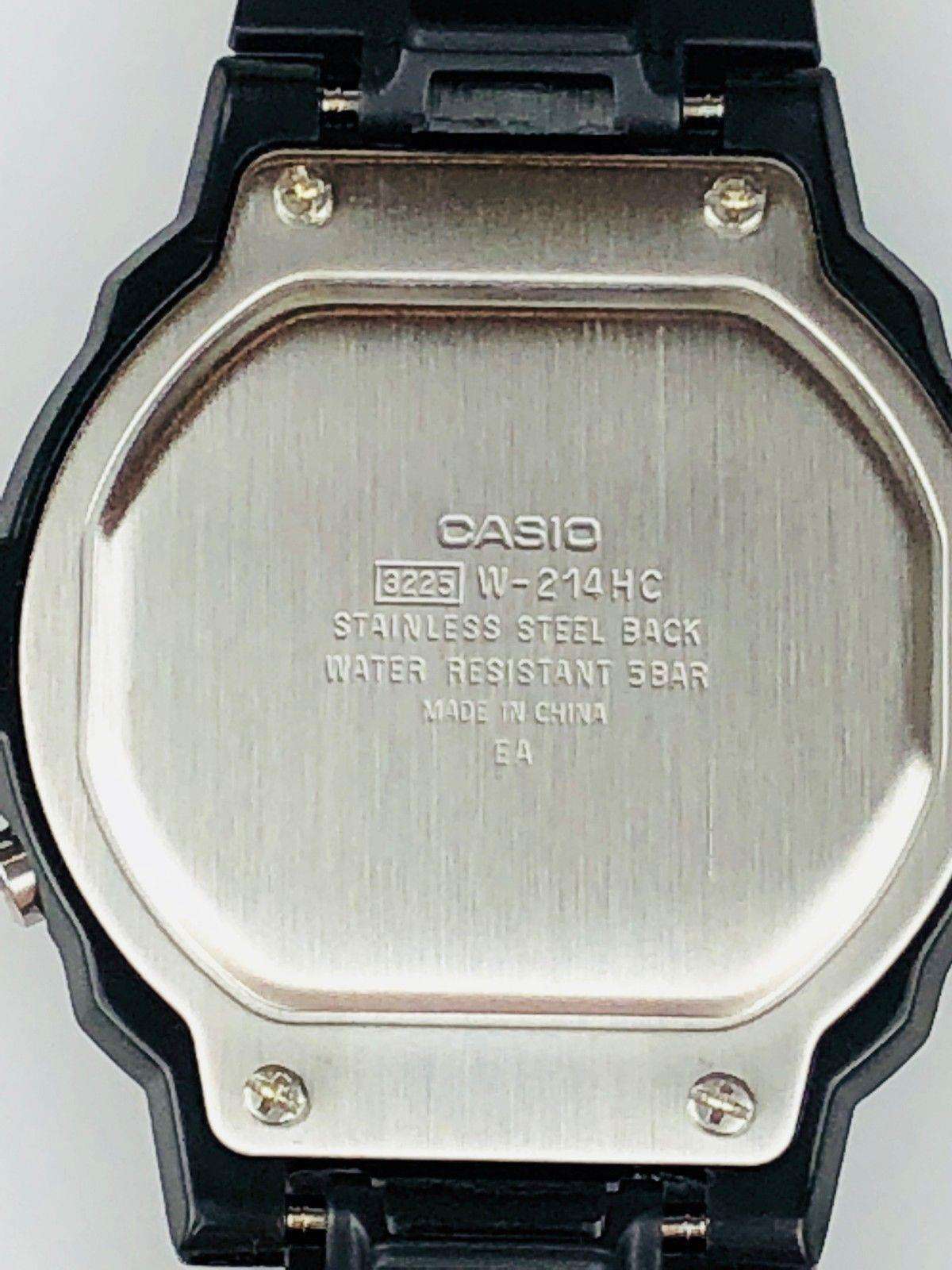 Casio sport watch stainless steel case back with text and model markings