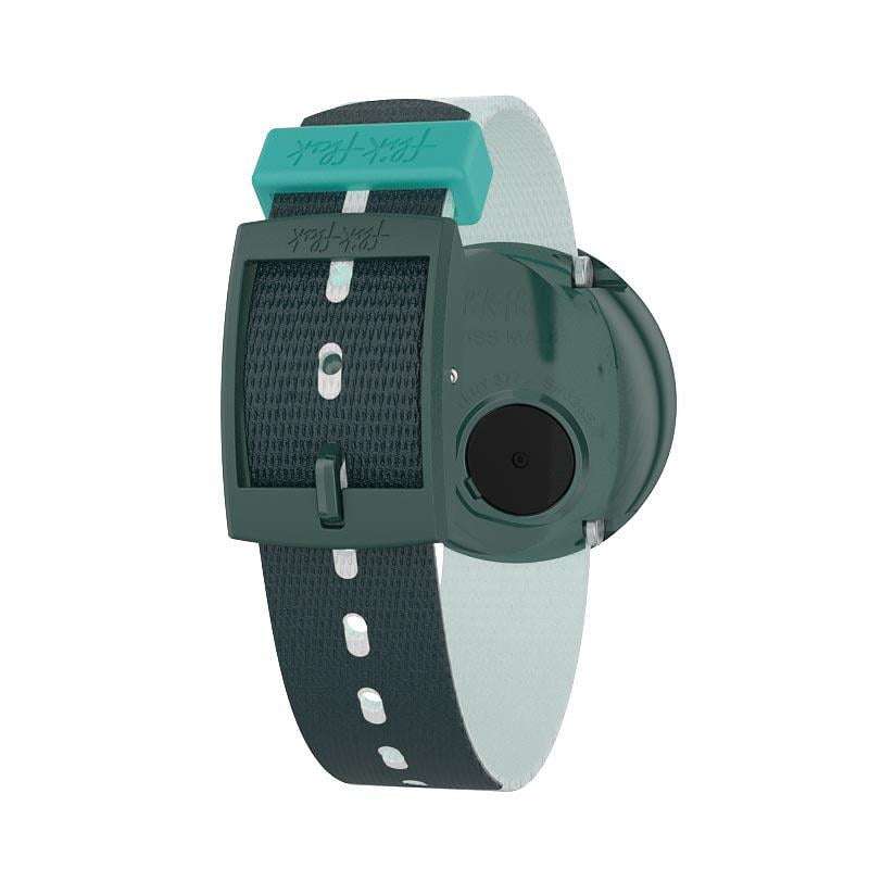 Flik Flak kids' watch case and teal strap with clasp detail