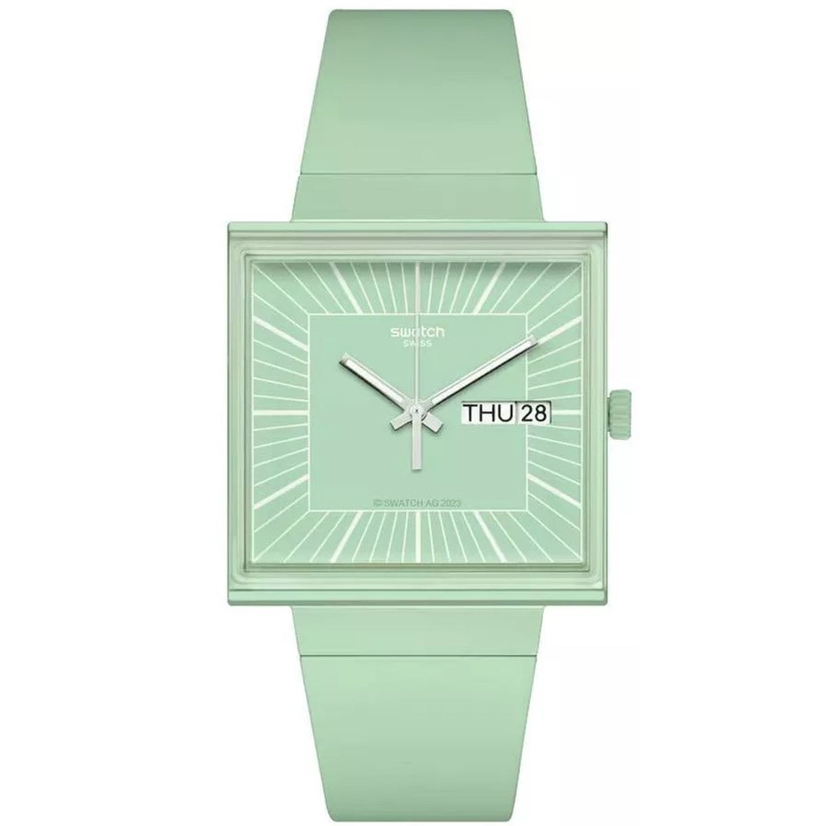 Swatch WHAT IF…MINT? Quartz Green Dial Bioceramic Strap Unisex Watch SO34G701