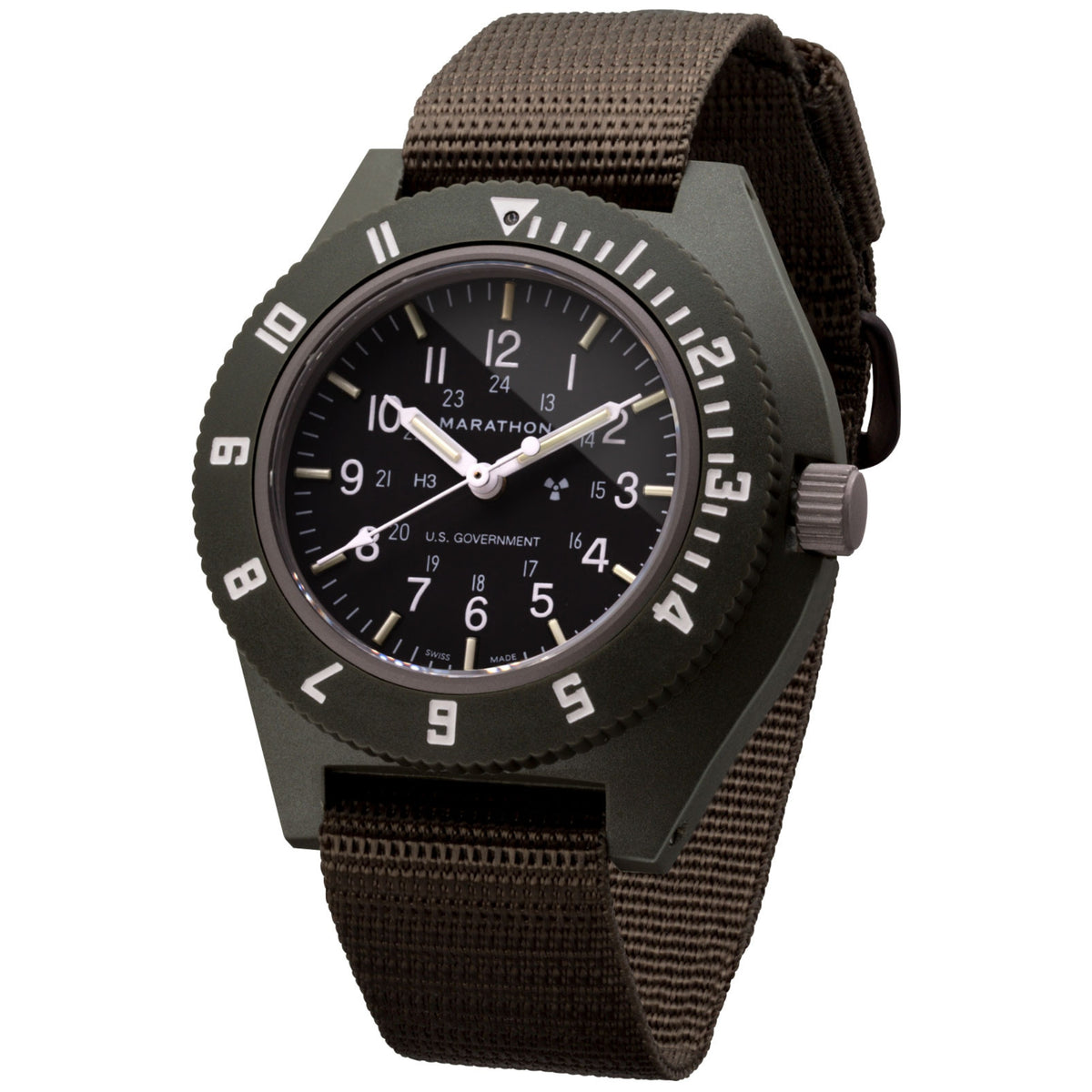 Marathon Navigator U.S. Government 41mm Black Dial Nylon Mens Quartz Watch WW194001SG-0002