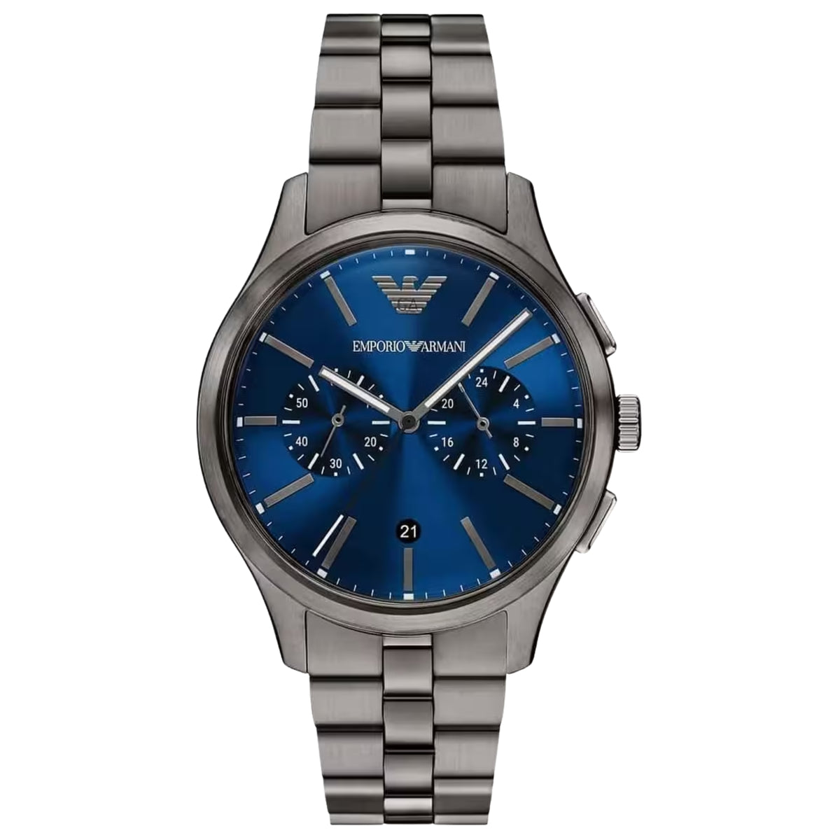 Emporio Armani Dario 41mm Chronograph Blue Dial Steel Mens Quartz Watch AR11729 front view