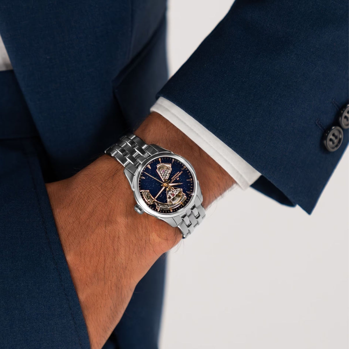 Hamilton Jazzmaster 36mm Open Heart Blue Dial Steel Automatic Watch H32215142