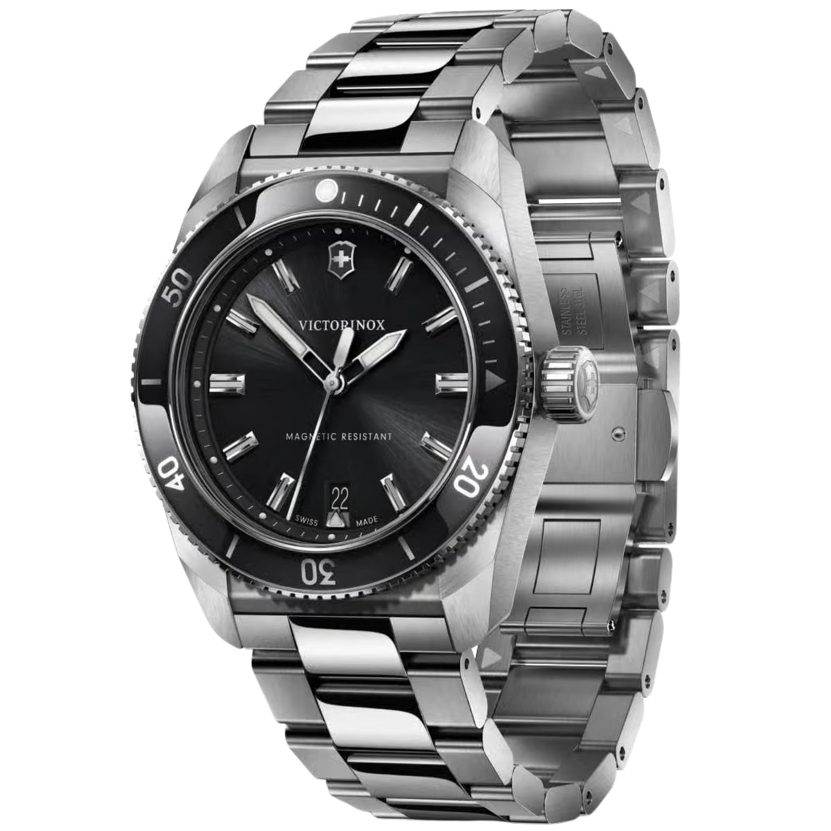 Victorinox Maverick 39mm Black Dial Steel Mens Quartz Watch 242097