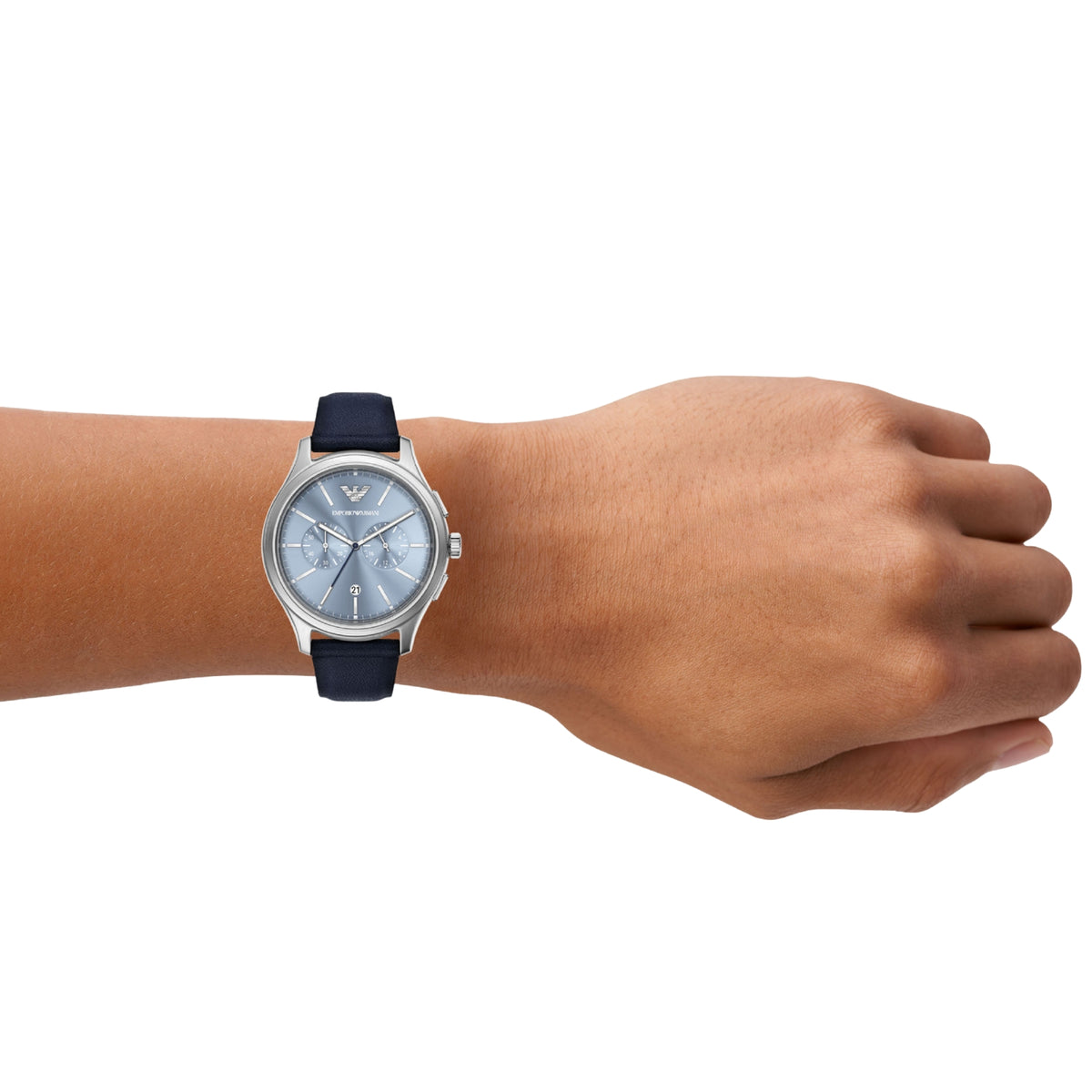 Emporio Armani Dario AR11747 on a mans wrist lifestyle view