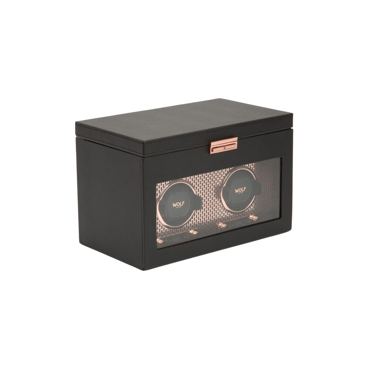 WOLF Axis Copper Double Watch Winder with Storage 469316