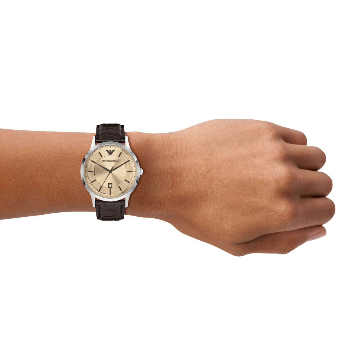 Emporio Armani AR11783 watch on wrist demonstrating how it fits and looks when worn