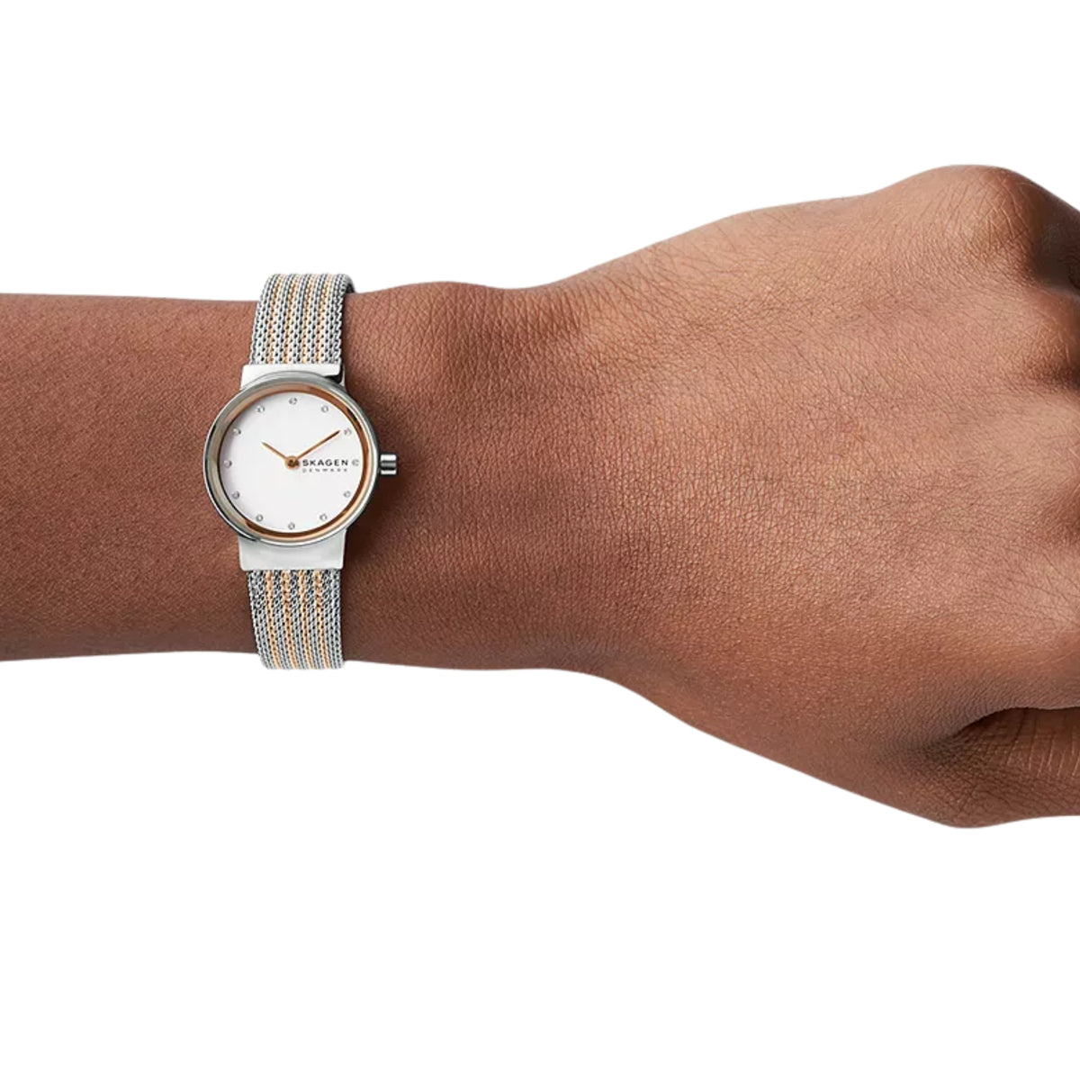 Skagen Freja Lille SKW2699 White Dial Quartz Watch Worn on Wrist