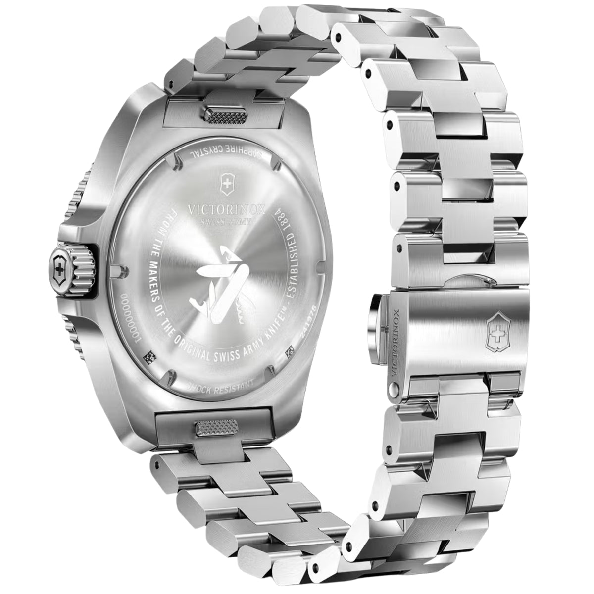 Victorinox Journey 1884 241978 stainless steel case and bracelet with deployment clasp