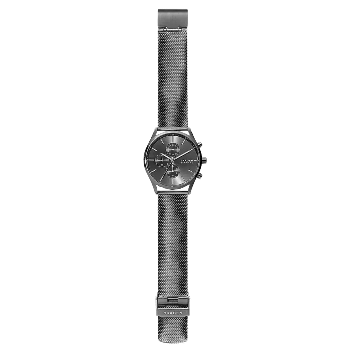 Orologio da uomo Skagen Holst cronografo con cinturino in maglia d'acciaio carbone e quadrante carbone SKW6608