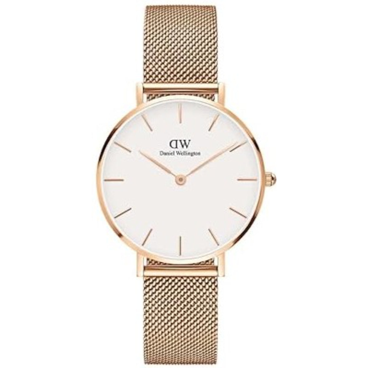 Daniel Wellington Petite Melrose Rose White Dial Steel Strap Women's Watch DW00100163
