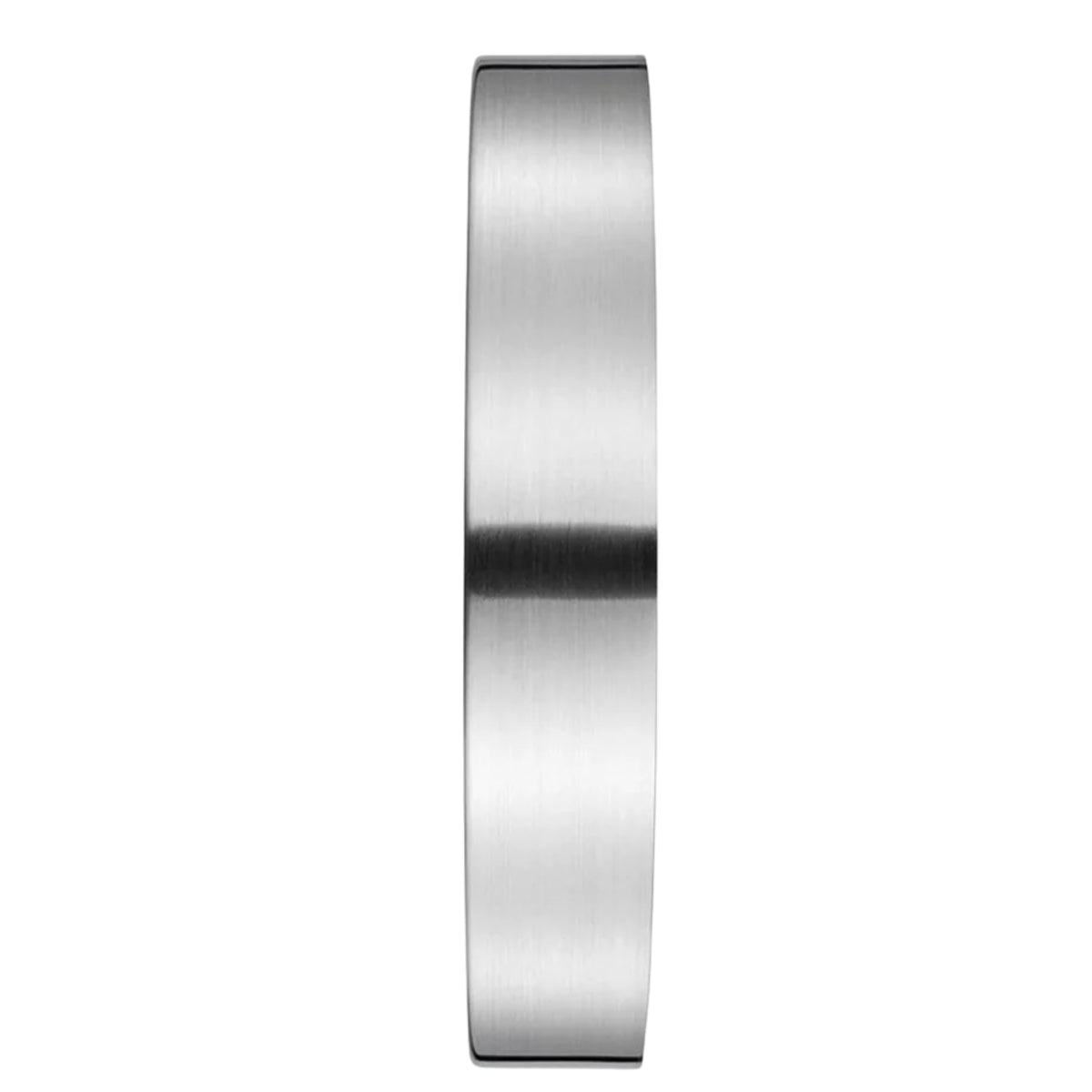 Silver aluminium wall clock case with brushed finish, slim round side profile