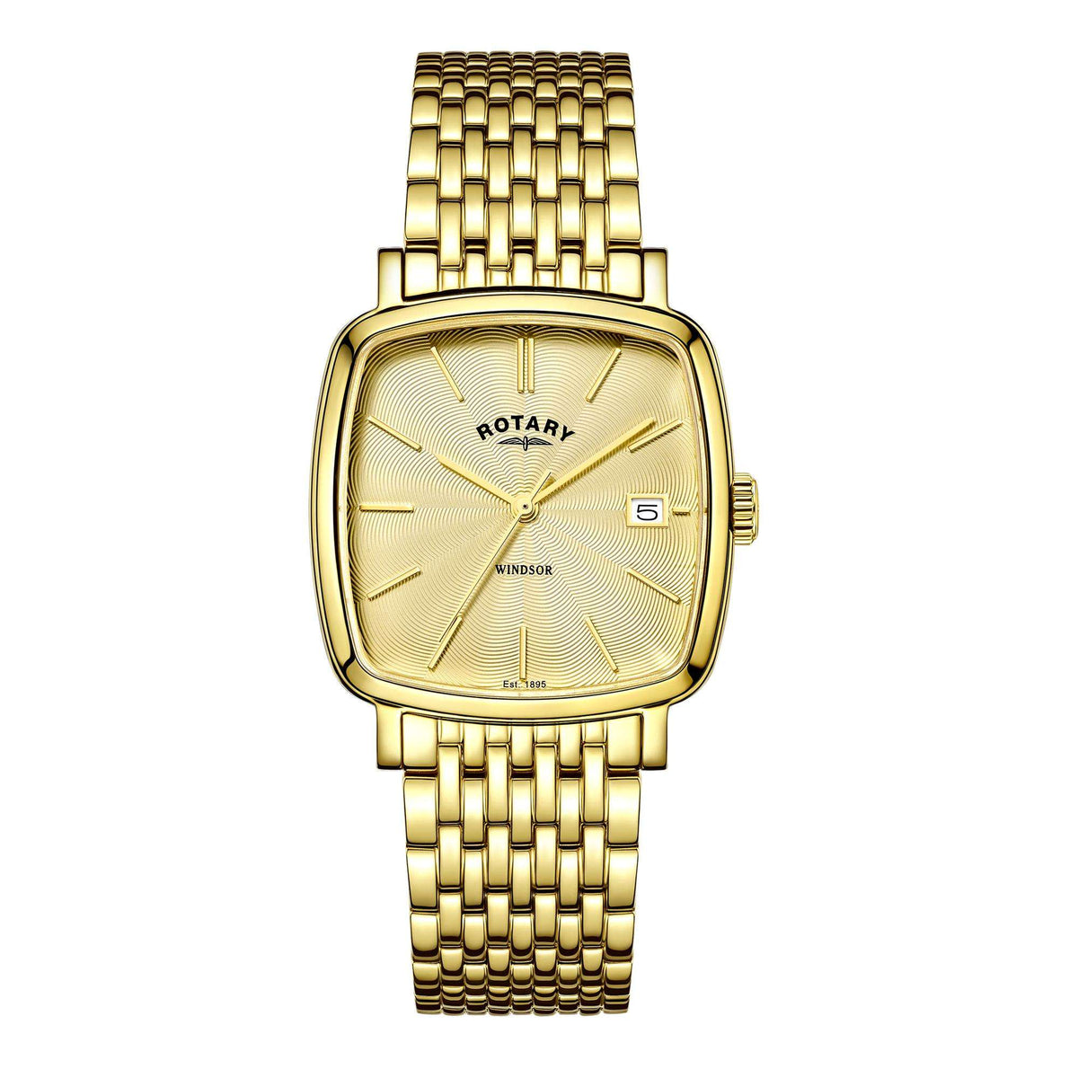 Rotary Windsor Gold Men’s Cushion Watch - WatchNation
