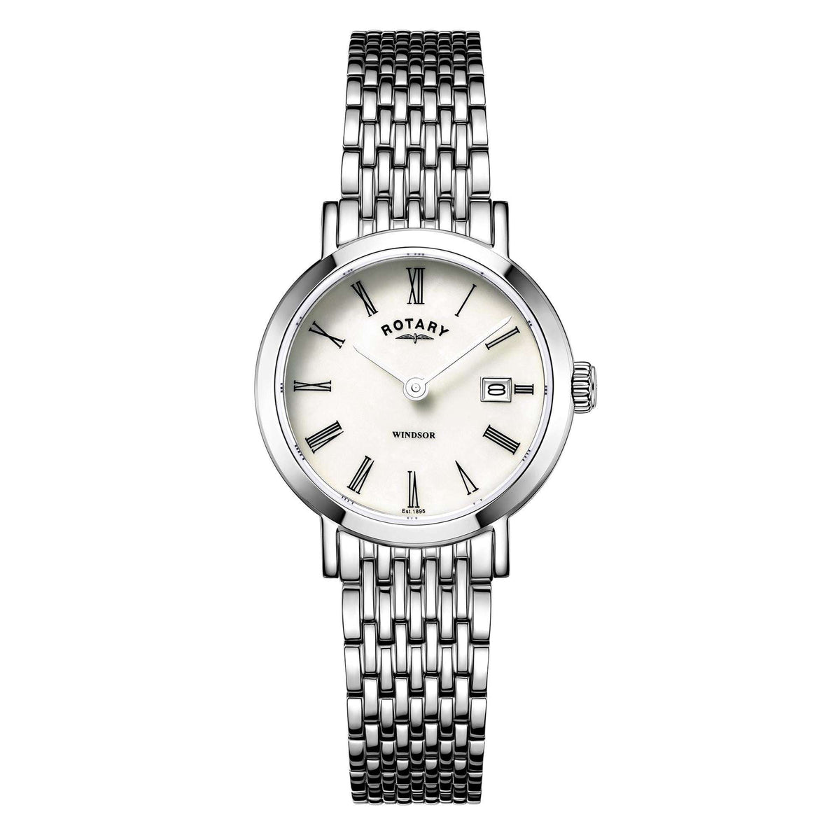 Rotary Windsor Stainless Steel Mother of Pearl Ladies’ Watch - WatchNation
