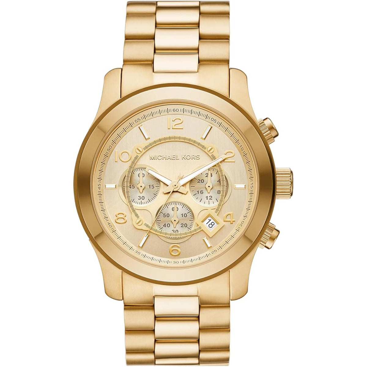 Michael Kors Runway Chronograph Gold Dial Steel Strap Men’s Watch MK9074