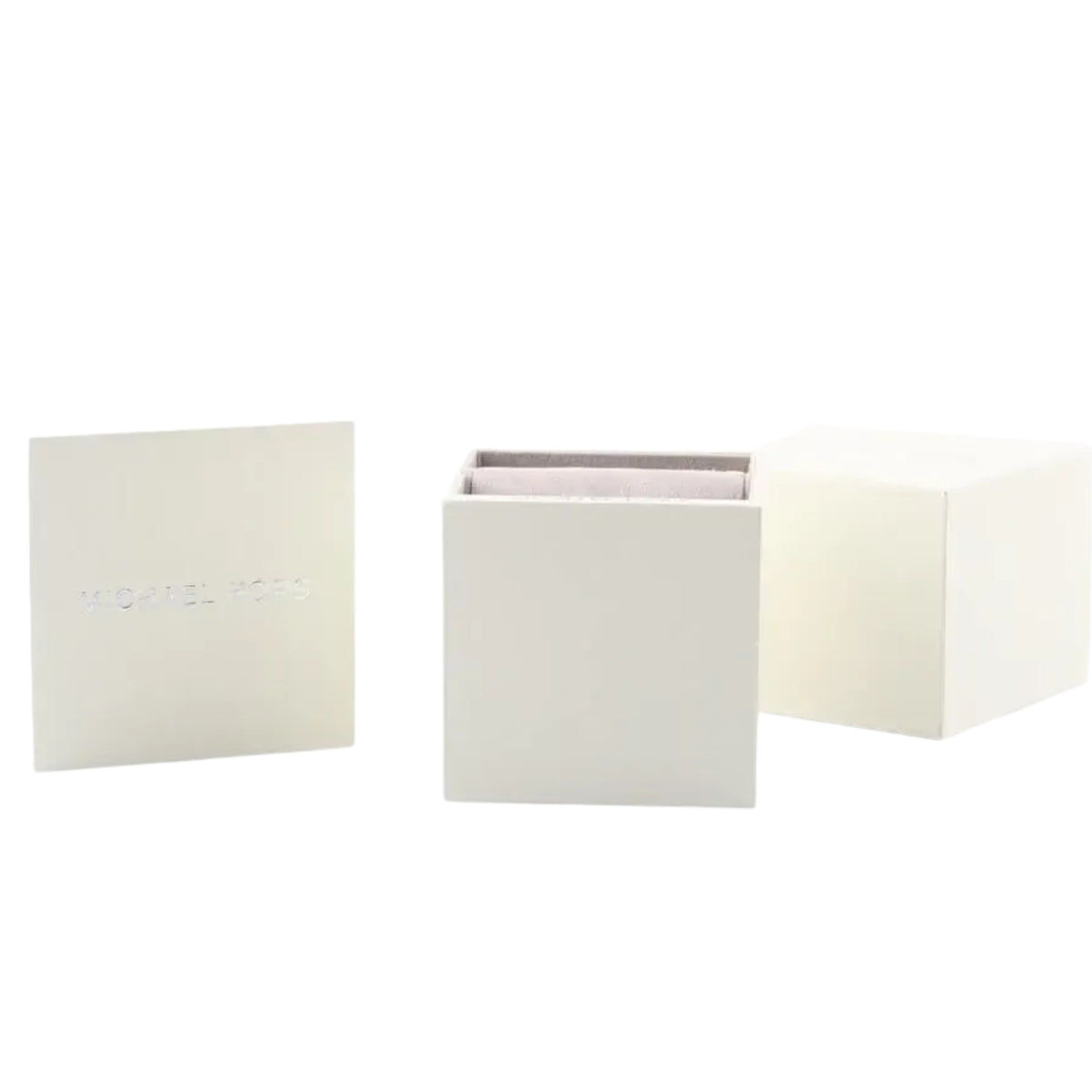 Michael Kors watch gift box set with lid and base, shown without the watch