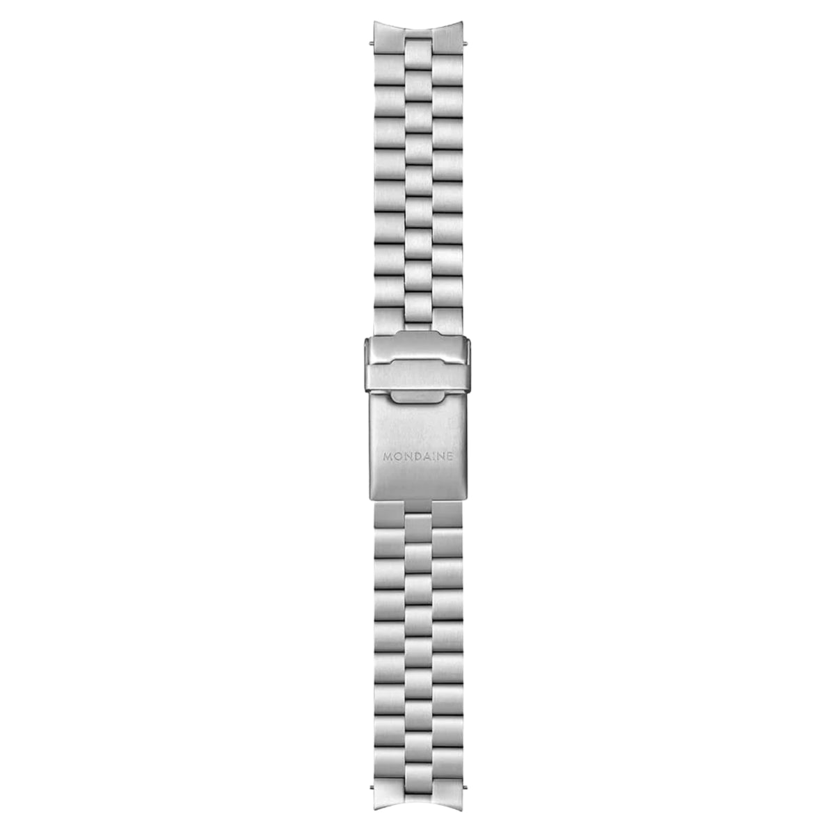 Stainless steel watch bracelet band with clasp and mounting end