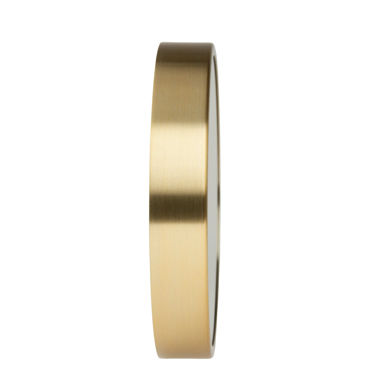 Mondaine gold wall clock rim in brushed gold metal with slim profile