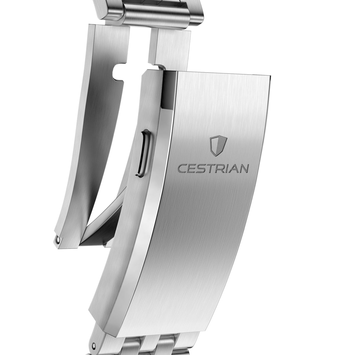 Men's automatic dive watch stainless steel bracelet with clasp and brushed metal case