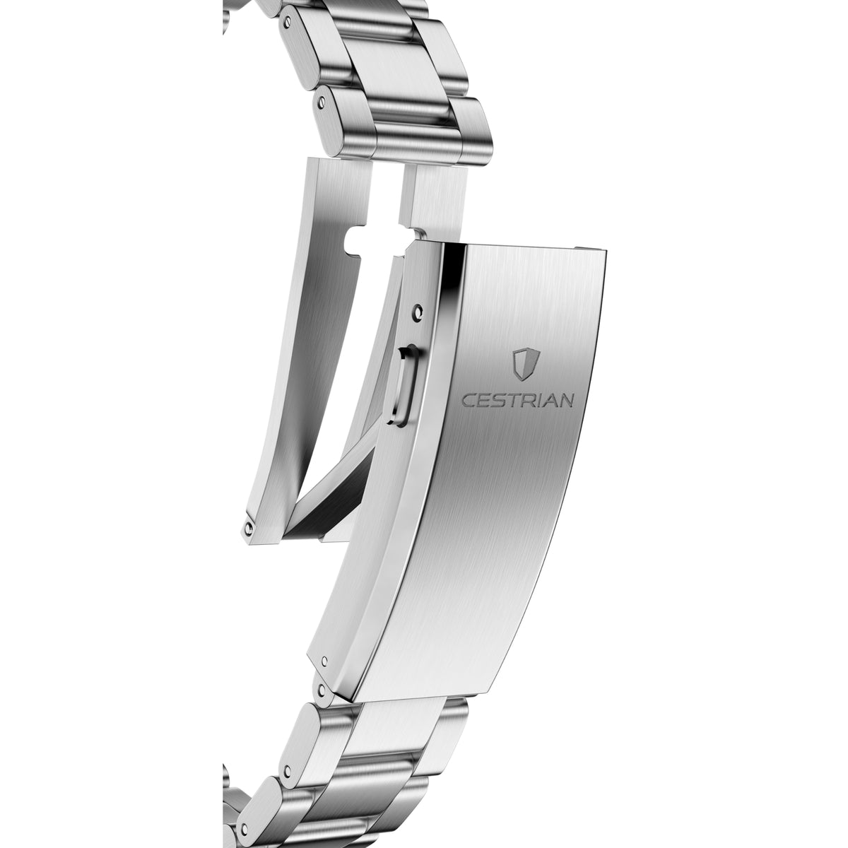 Men's steel bracelet automatic watch with CESTRIAN logo on case back