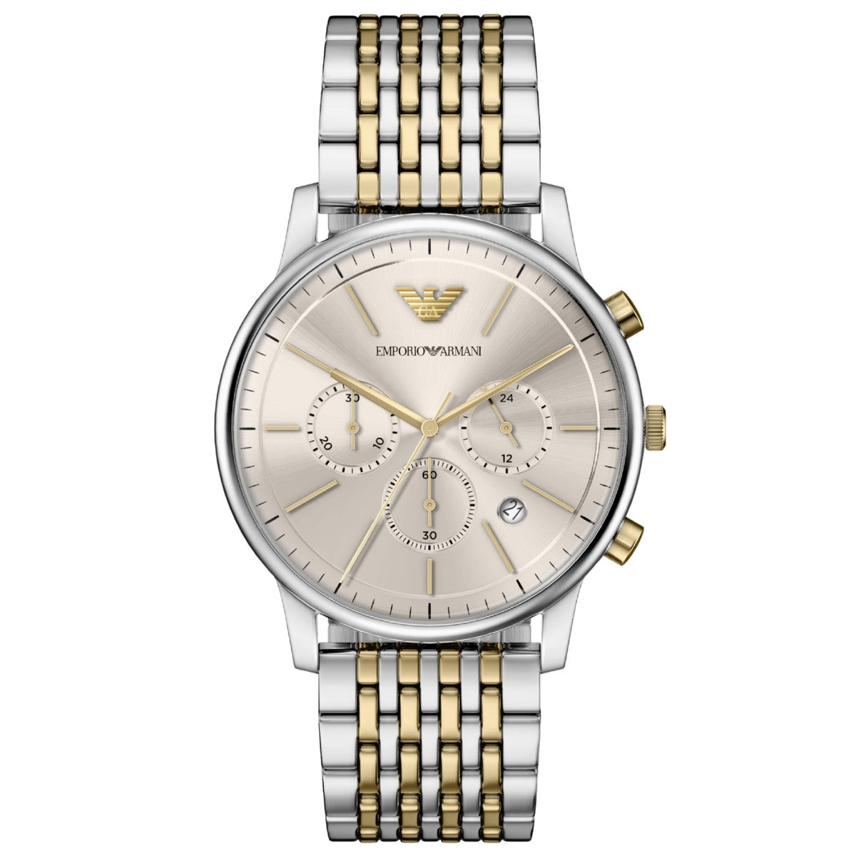 Emporio Armani Minimalist AR11773 gray dial front view
