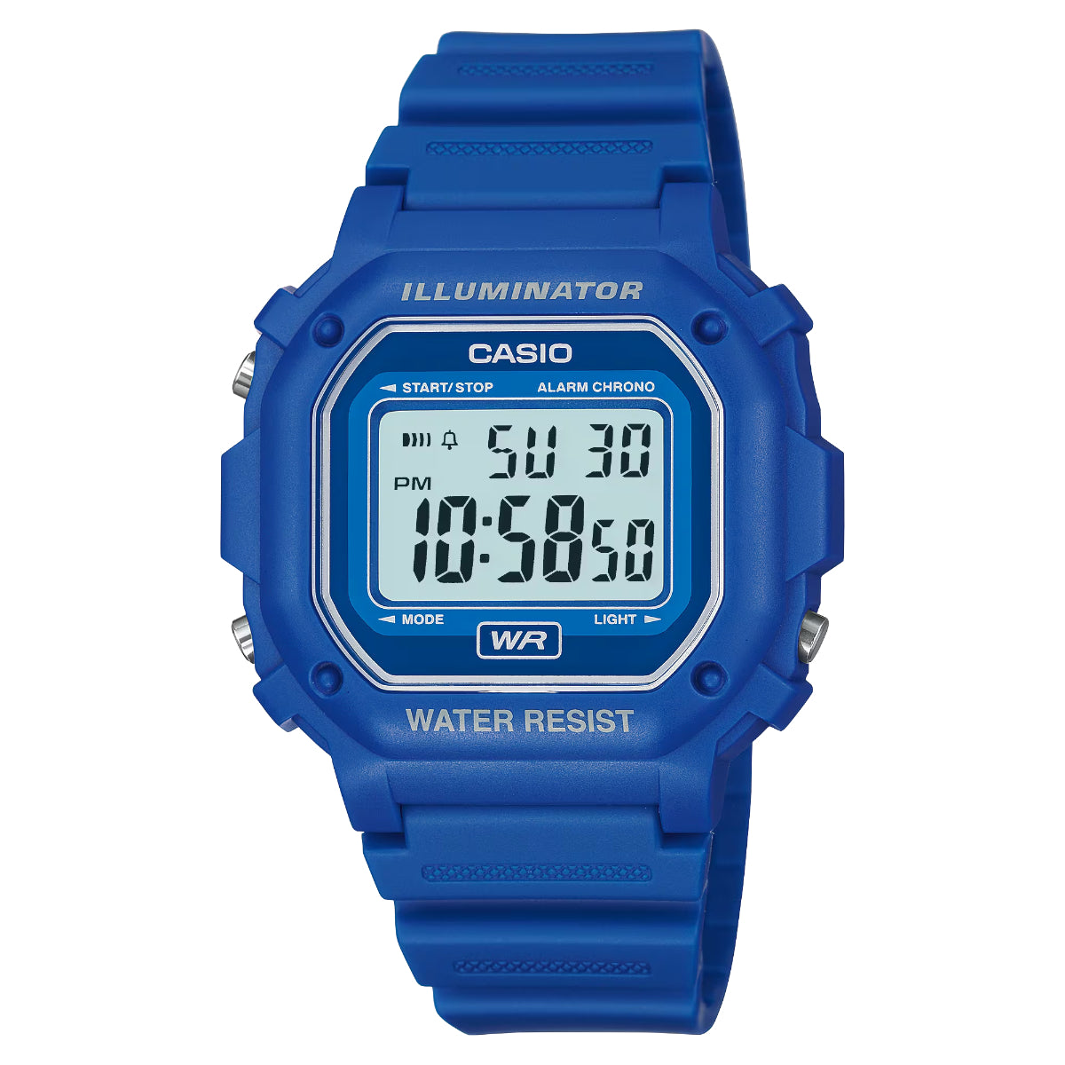 Casio Classic F-108WH-2AEF blue square dial front view