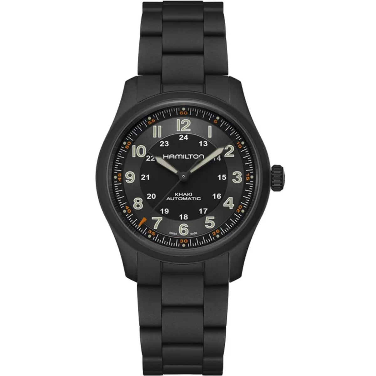 Hamilton Khaki Field Titanium 38mm Black Dial automatic watch H70215130 front view
