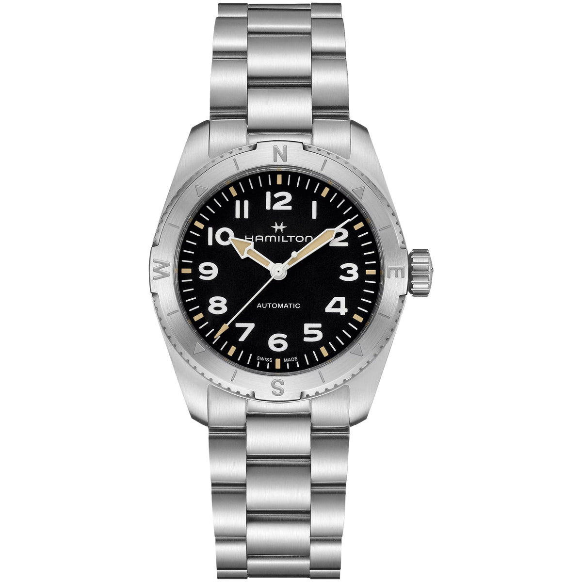Hamilton Khaki Field 37mm Expedition Quadrante Nero Acciaio Orologio Automatico da Uomo H70225130
