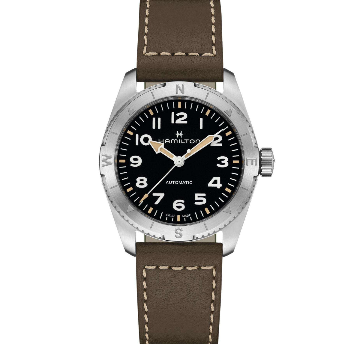 Hamilton Khaki Field Expedition Auto Black Dial Leather Strap Unisex Watch H70225830