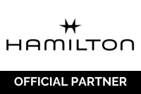 Hamilton logo with 'Official Partner' text on a black background