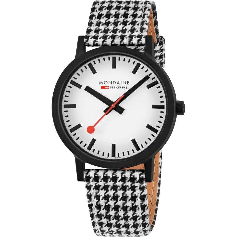 Mondaine Essence Quartz White Dial Textile Strap Unisex Watch MS1.41110.LN