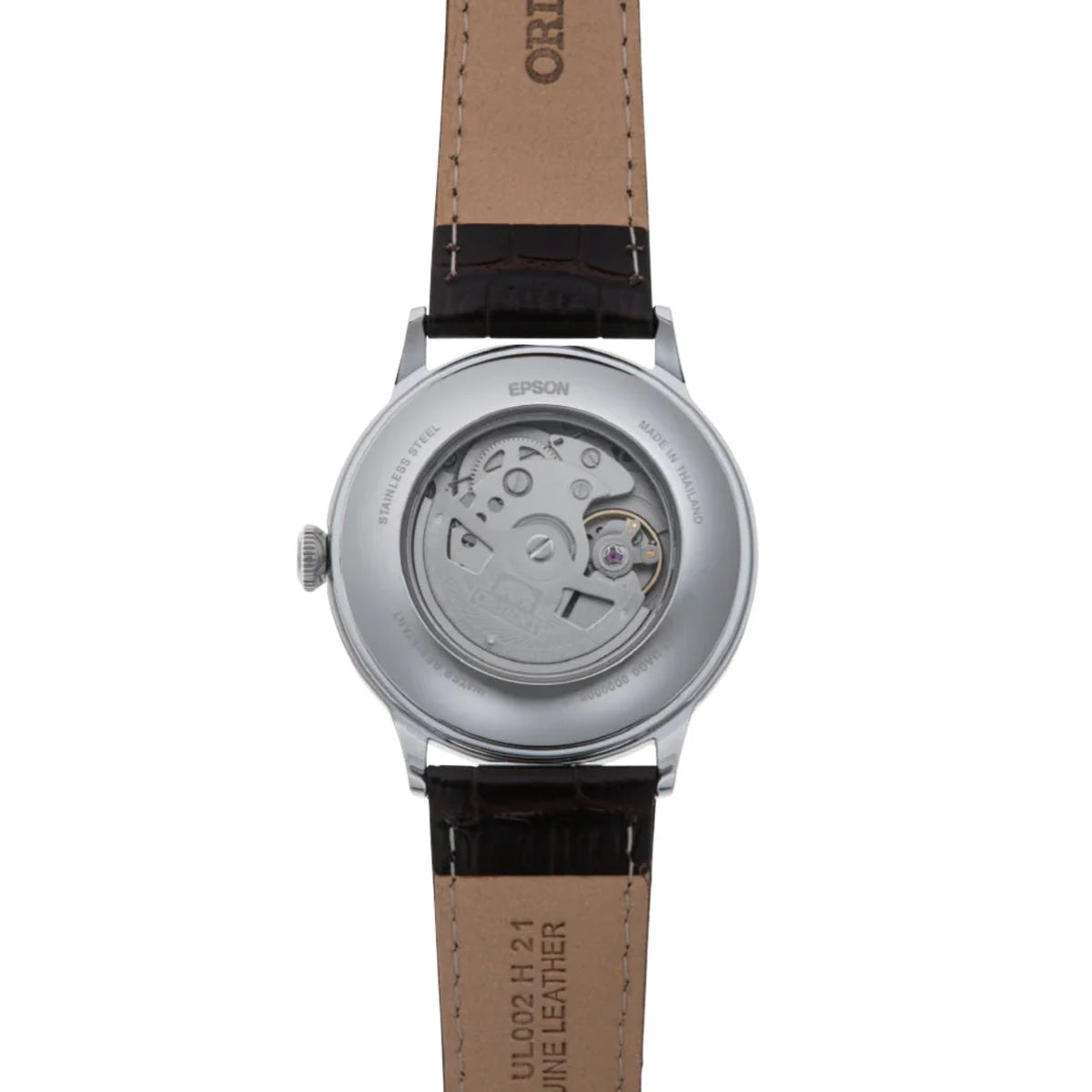 Orient Bambino RA-AK0702Y30B flat lay case back view