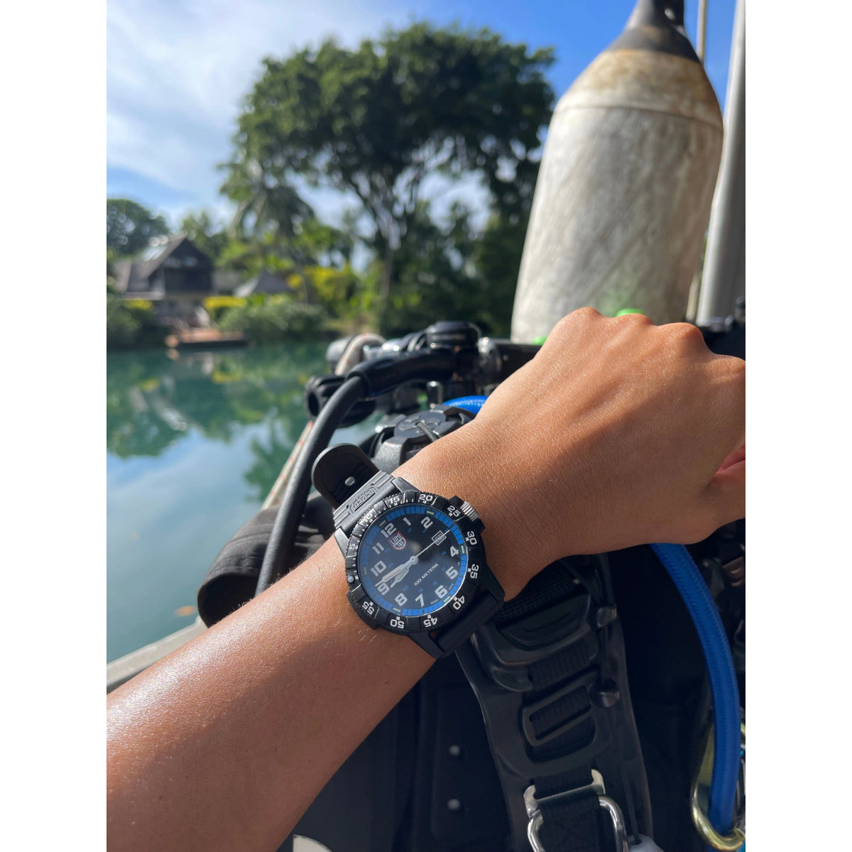 Luminox Leatherback Sea Turtle XS.0324 on a wrist outdoors