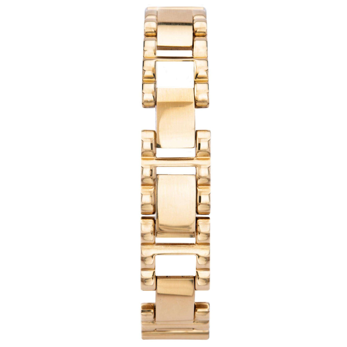Gold PVD stainless steel bracelet with polished rectangular link design