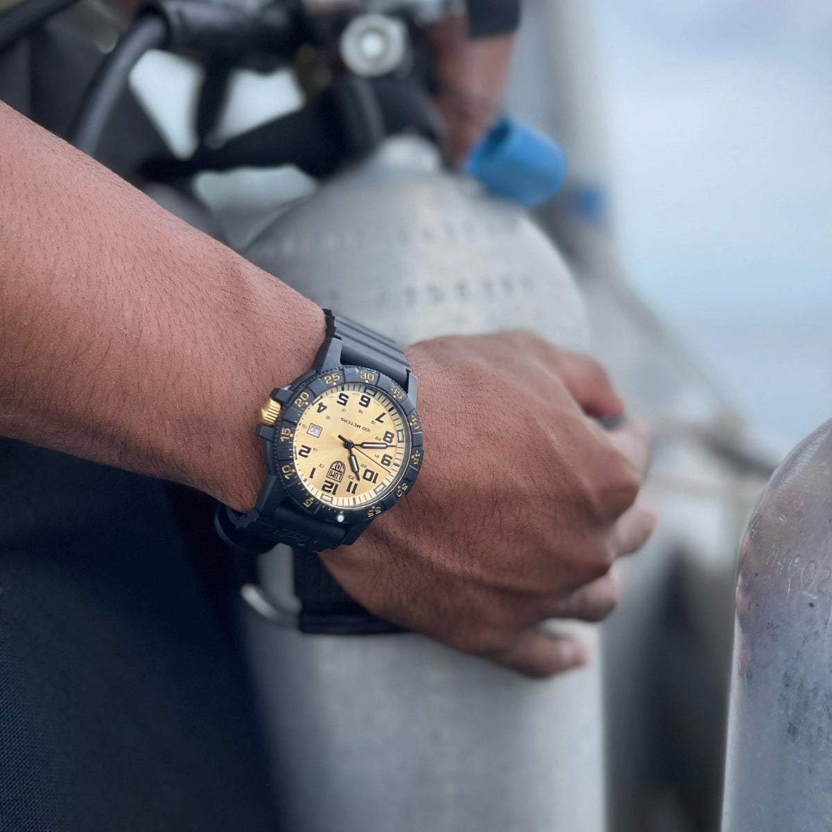 Luminox Leatherback Sea Turtle Giant Series XS.0325.GP lifestyle on wrist