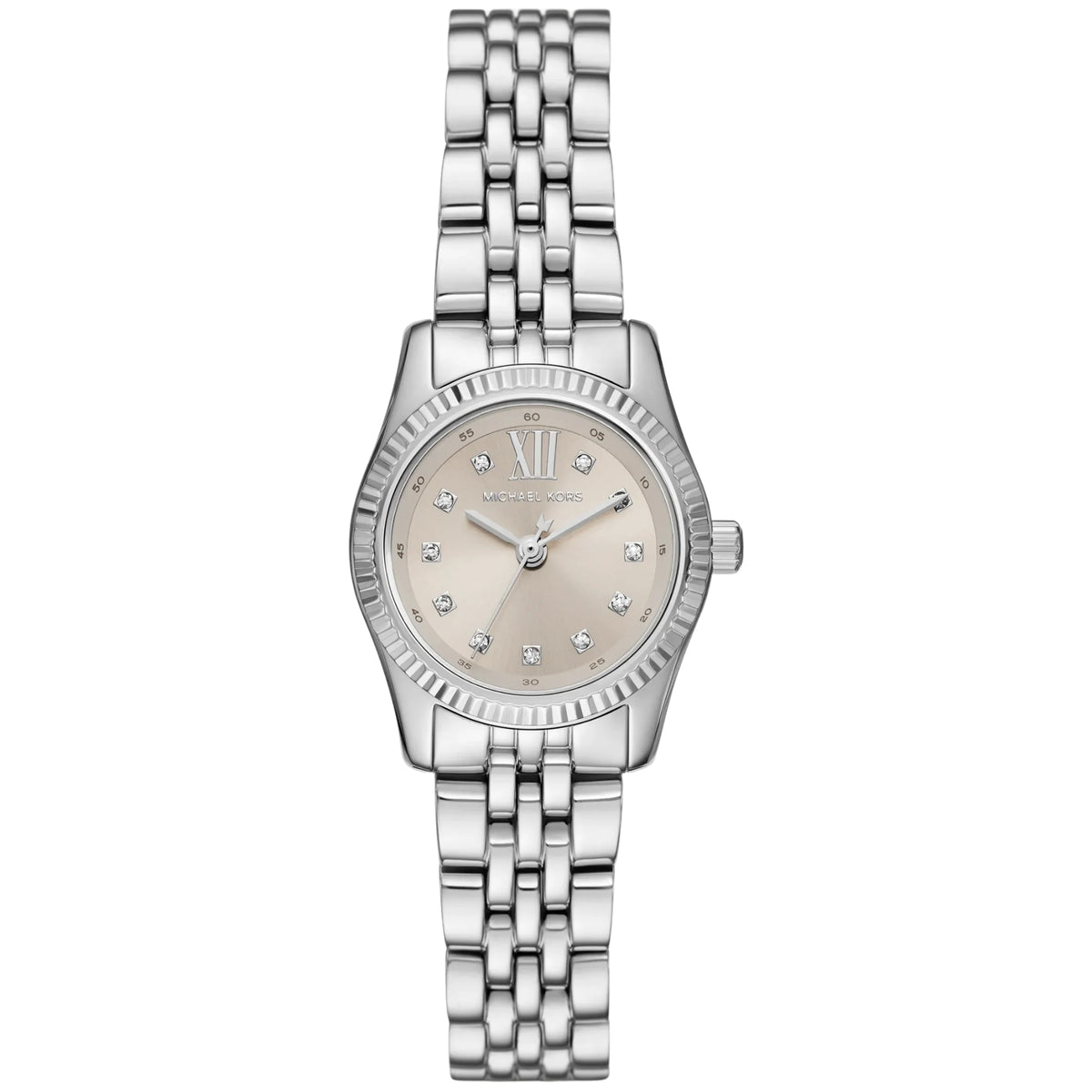 Women's Michael Kors watch with cream dial, crystal markers, stainless steel bracelet