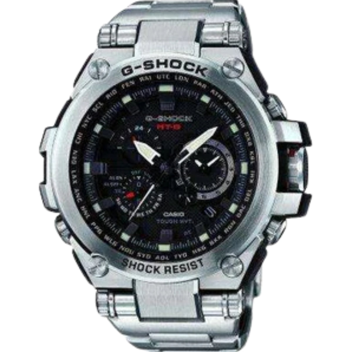 Casio G-Shock MTG-S1000D men's stainless steel wristwatch with black dial and chronograph sub-dial