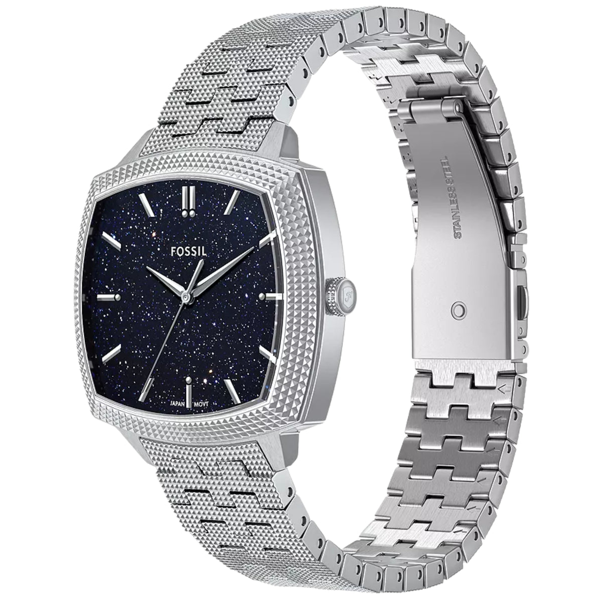 Fossil Machine x Nick Jonas LE1216 three-quarter view showing open bracelet interior