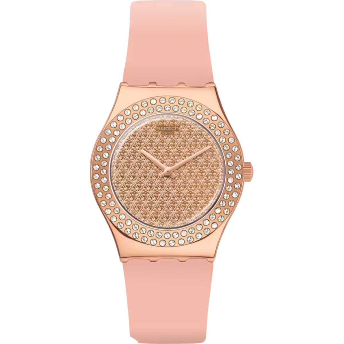 Swatch Pink Confusion Quartz Pink Dial Silicone Strap Women's Watch YLG140