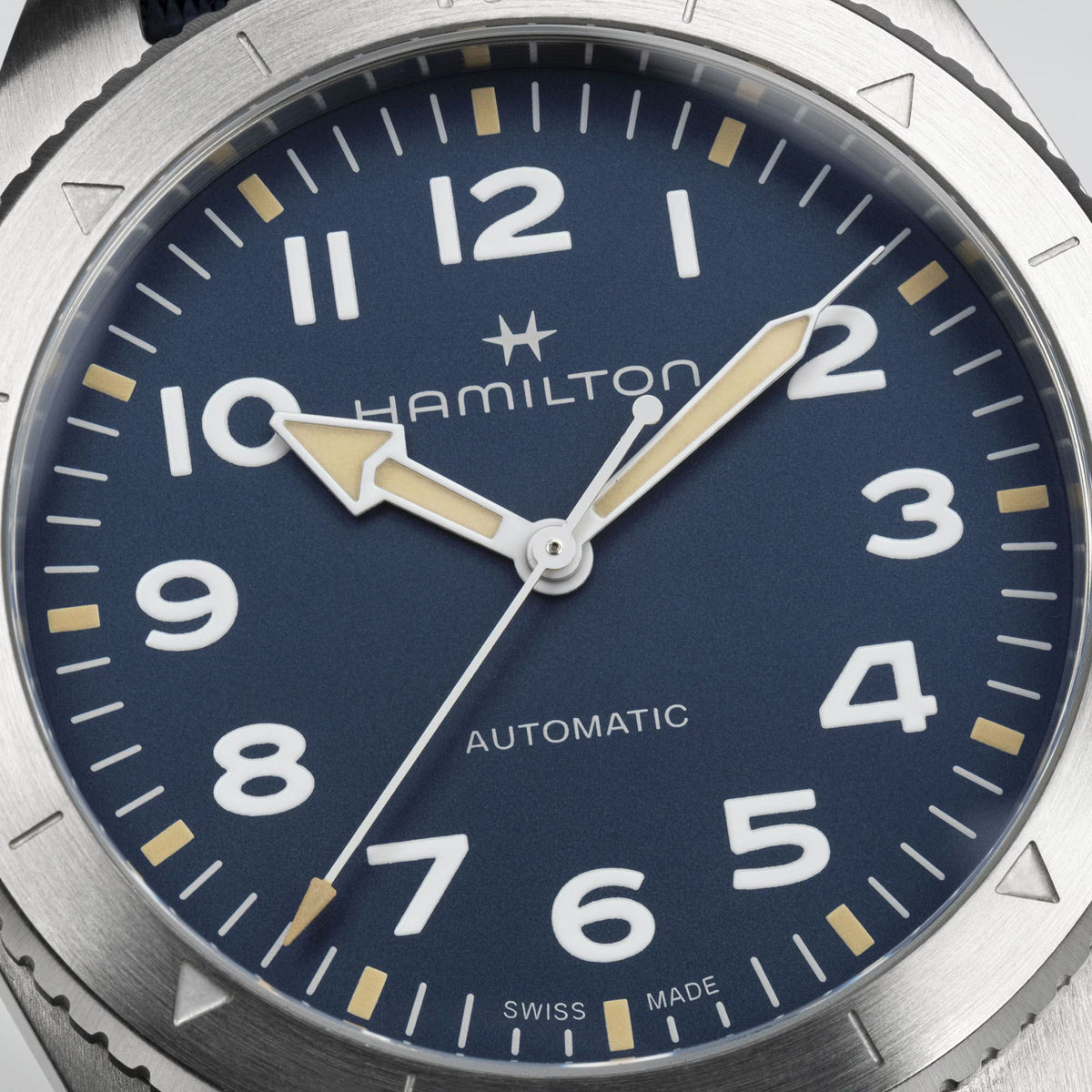 Hamilton Khaki Field Expedition watch with a blue dial