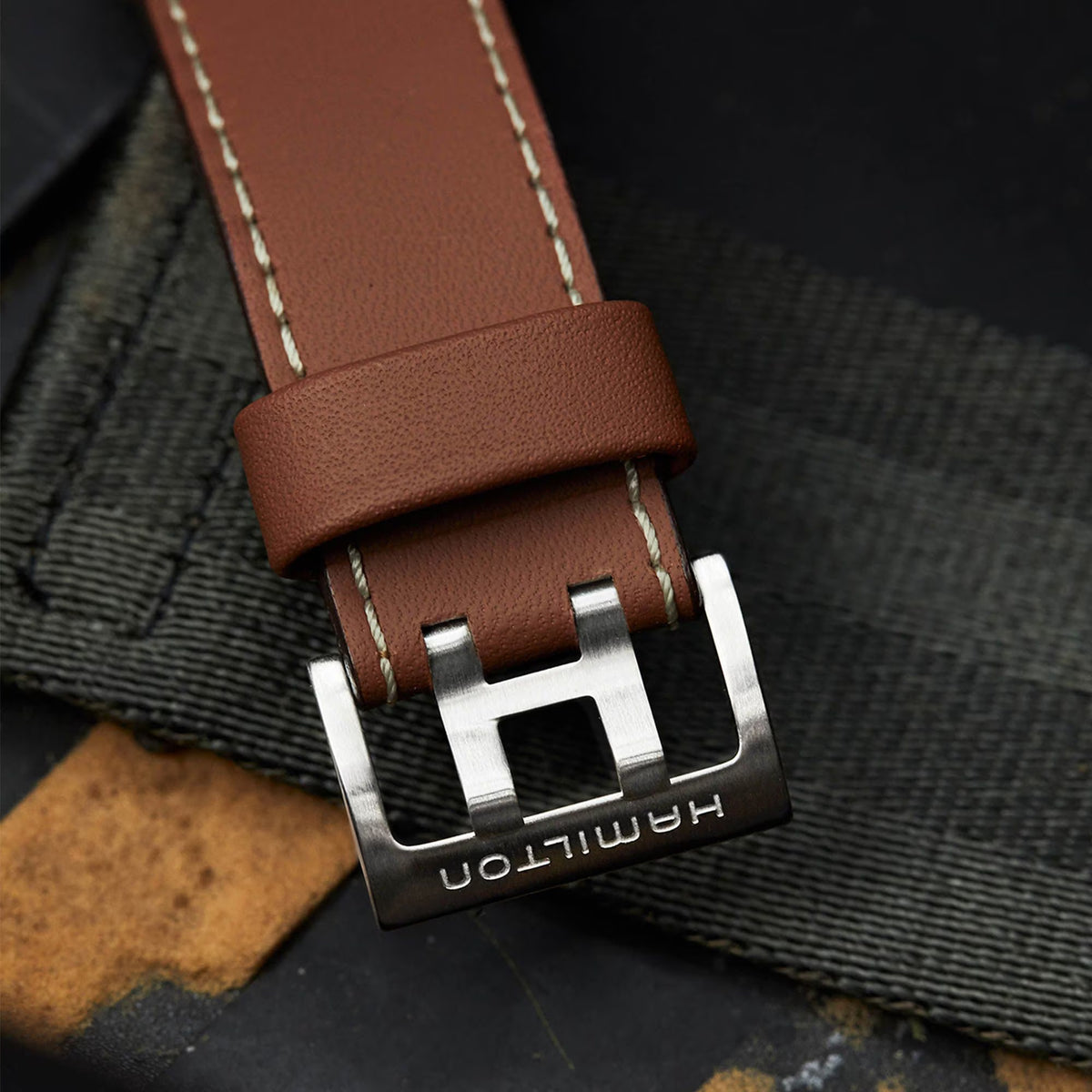 Hamilton Khaki Aviation X-Wind Automatic Chronograph Black Dial Brown Leather Strap Men's Watch H77616533 - WatchNation