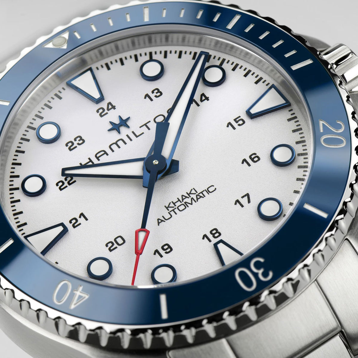 Hamilton Khaki Navy Scuba Automatic White Dial Stainless Steel Bracelet Men’s Watch H82505150 - WatchNation