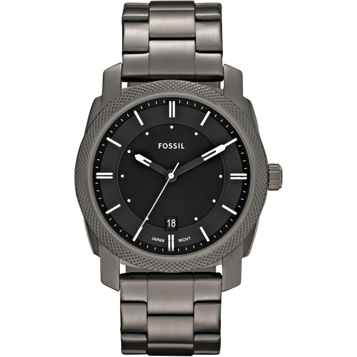 Fossil Machine Smoke Black Dial Steel Strap Men's Watch FS4774