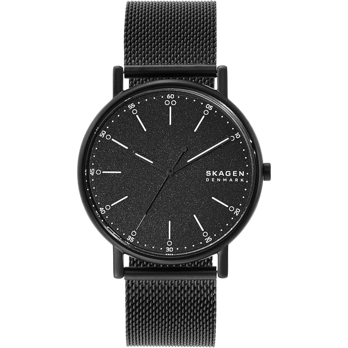 Front View of Skagen Signatur SKW6579 Midnight Dial Steel Mesh Strap Watch