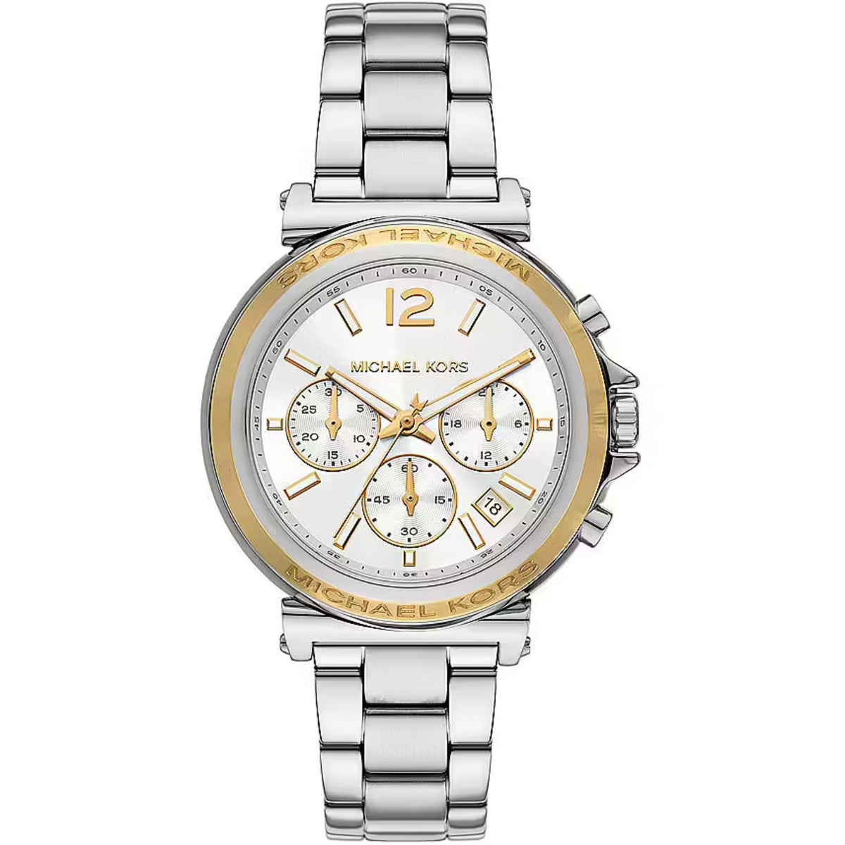 Michael Kors Maren Chronograph White Dial Steel Strap Women's Watch MK7495