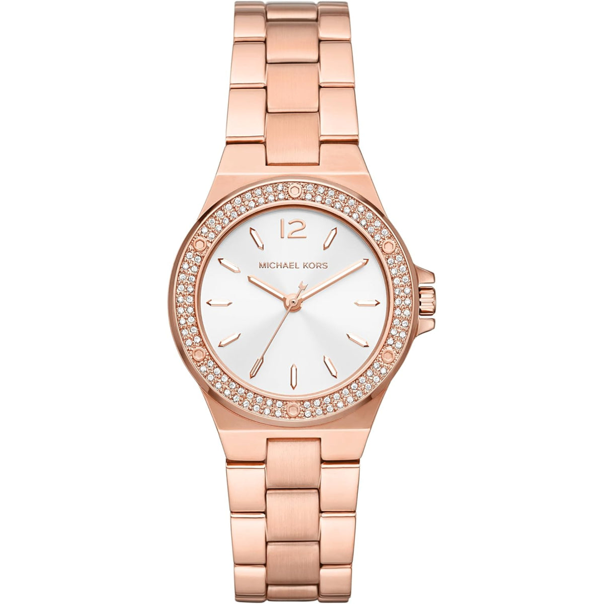 Michael Kors Mini Lennox Quartz Pearlescent Dial Steel Strap Women's Watch MK7279