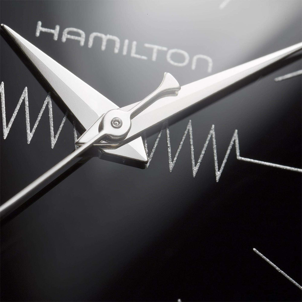 Hamilton H24411732 black dial with stick indices close-up