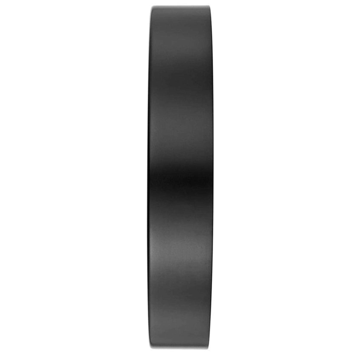 Mondaine 25cm wall clock A990.CLOCK.64SBB side profile view showing a slim black aluminum frame