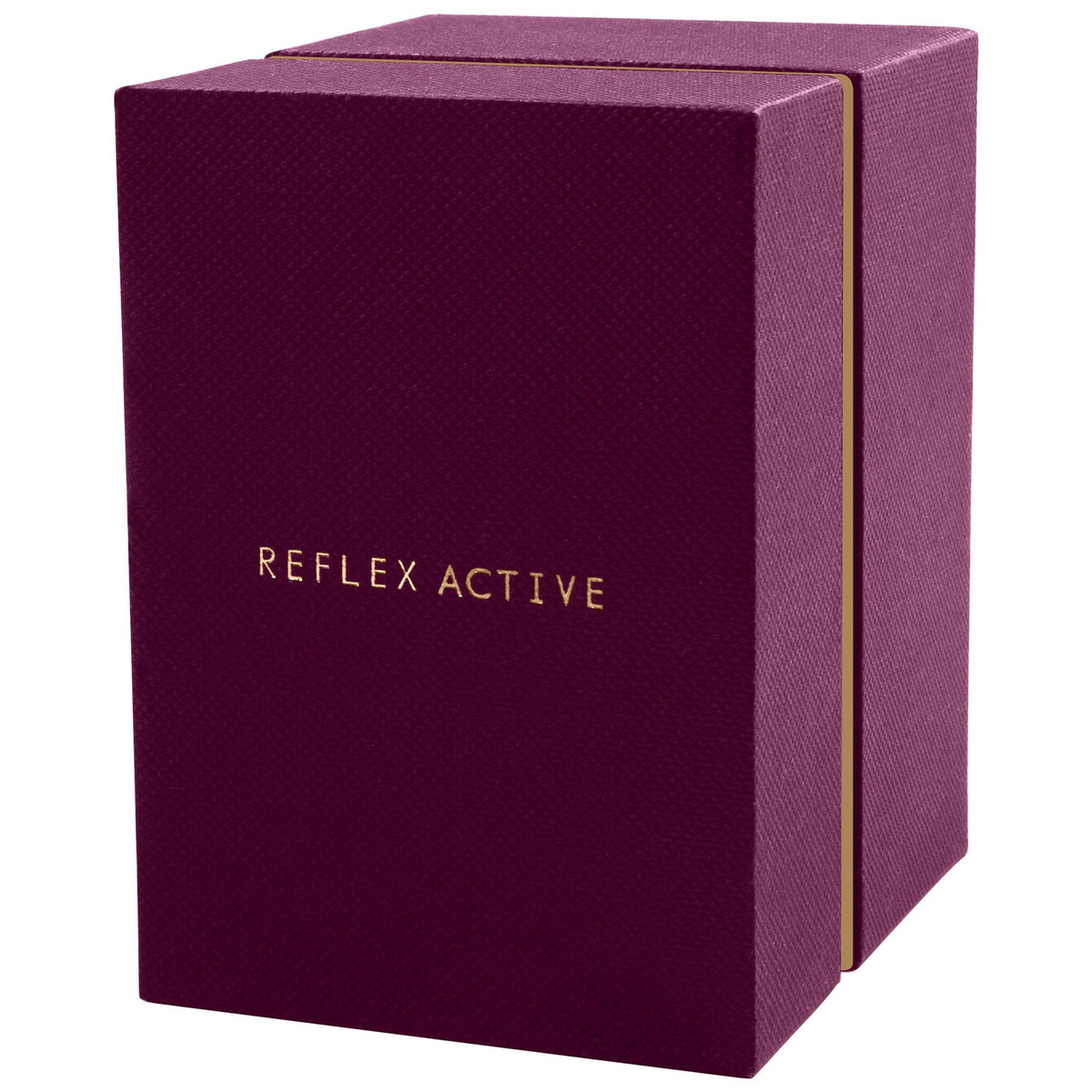 Reflex Active watch box in dark purple with gold trim